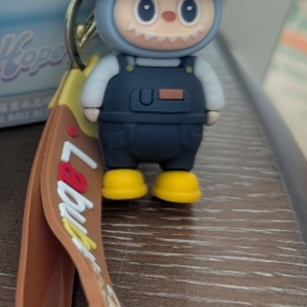Cute Keychain with Blue and Yellow Figure - Labubu